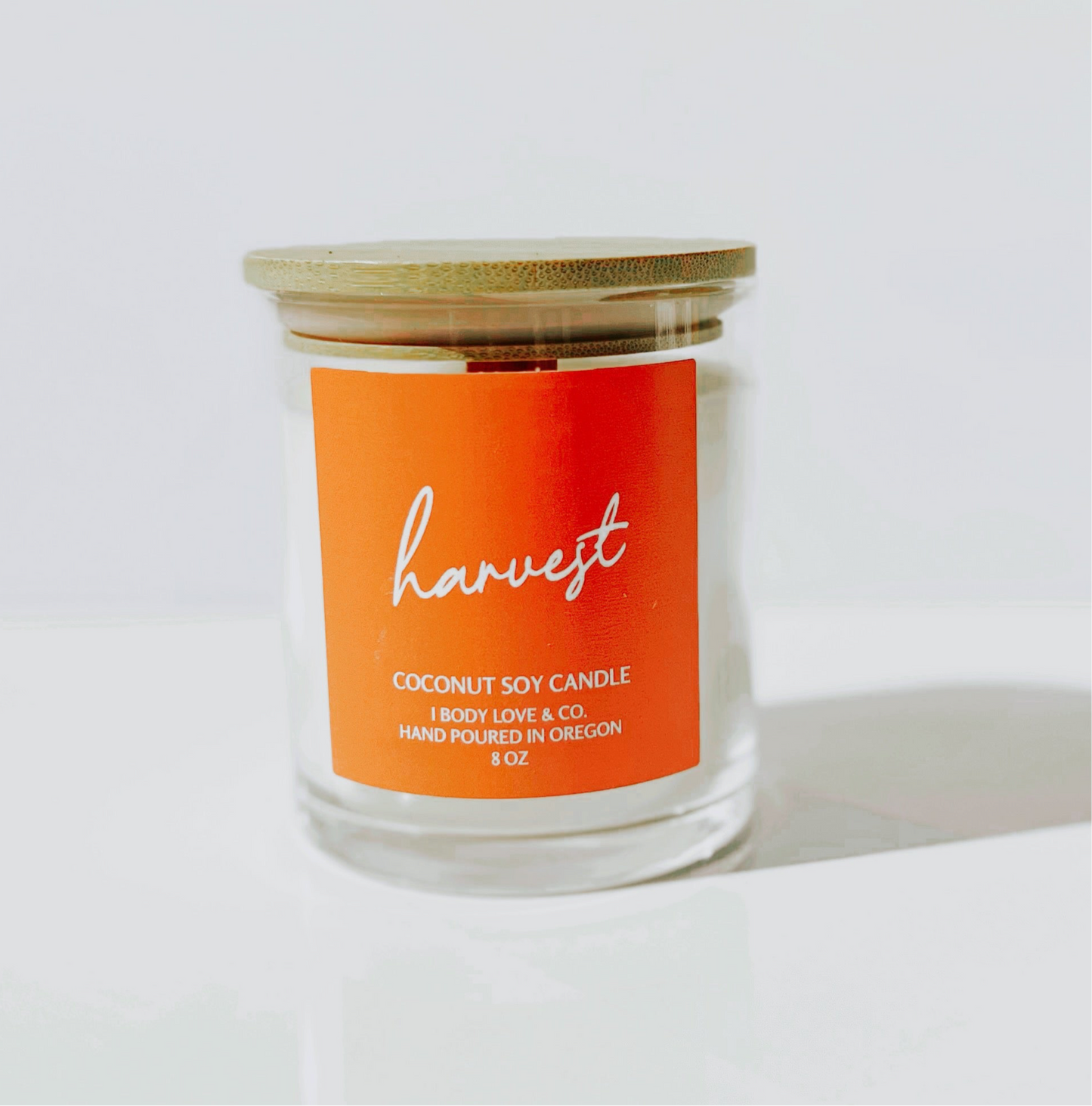 Harvest- Coconut Soy Candle, 10 oz Glass Jar, Wooden Wick