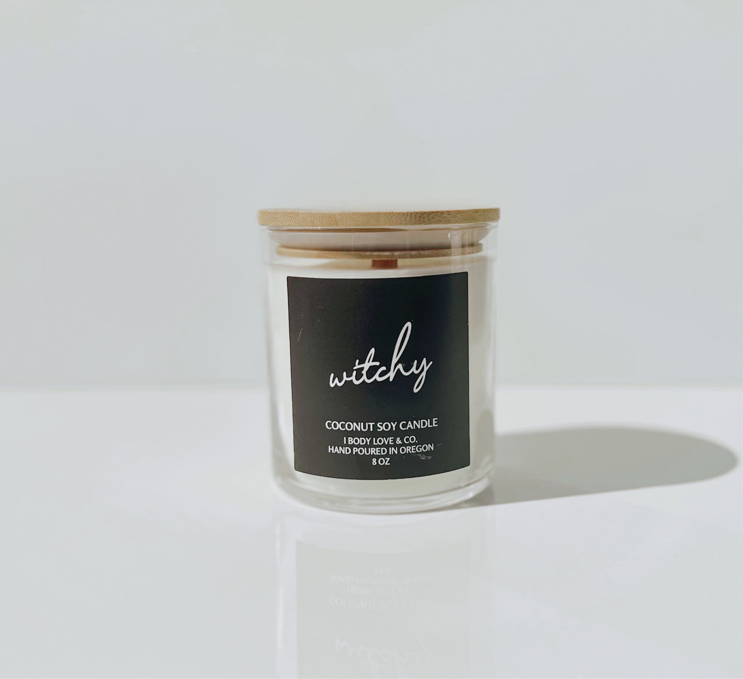 Witchy- Coconut Soy Candle- 10oz Jar, Wooden Wick
