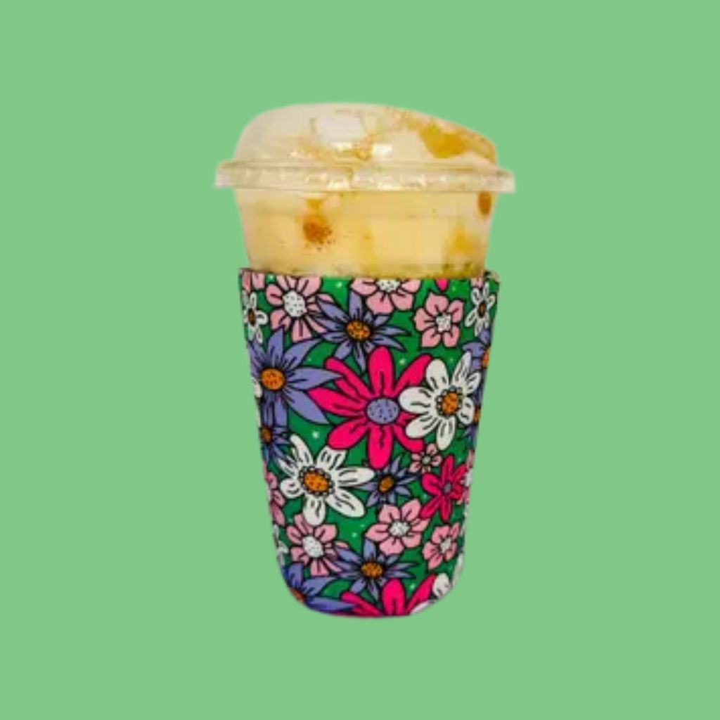 Iced Coffee Sleeve- Floral Pattern