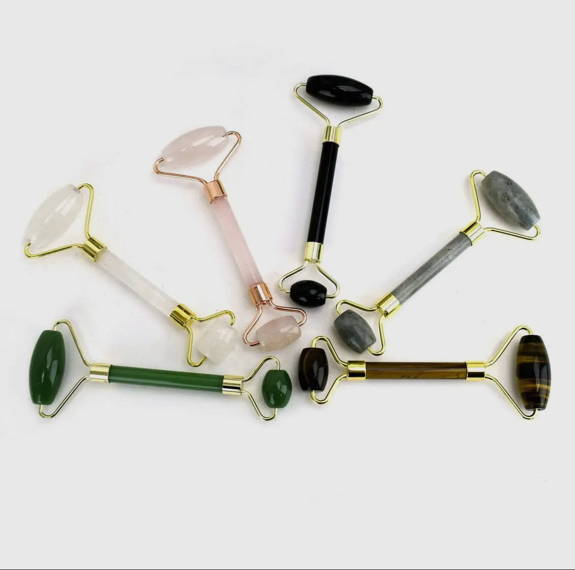 Crystal Stone Facial Rollers- Polished Natural Stone