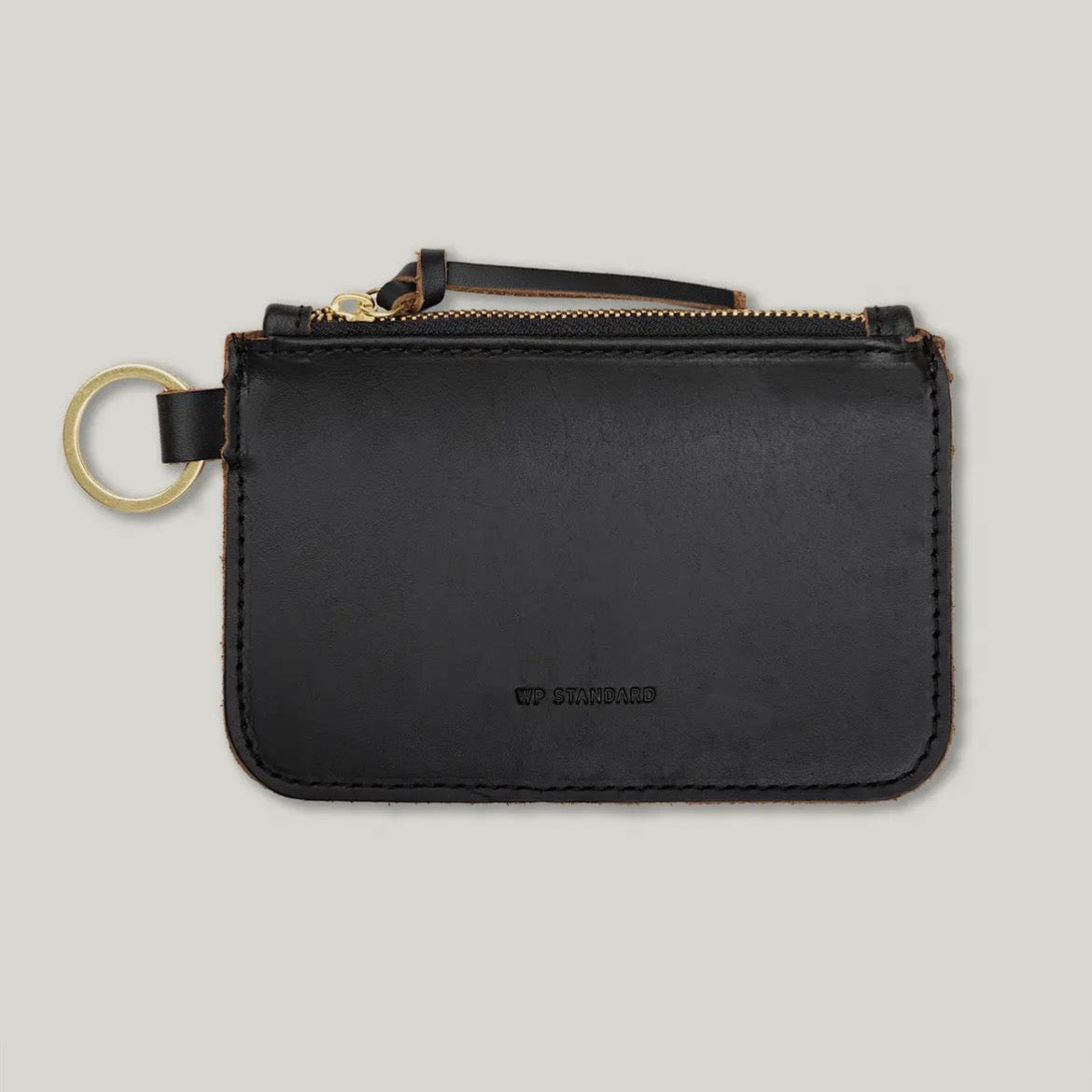 Leather Zip Wallet Keychain Pouch