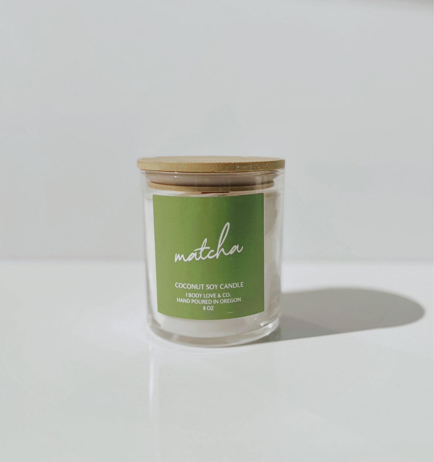 Matcha- Coconut Soy Candle- 10oz Jar, Wooden Wick
