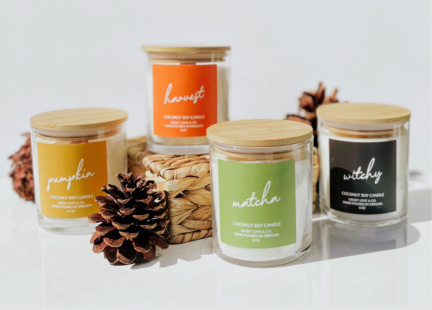 Fall Collection- Coconut Soy Candle- 10oz Jar, Wooden Wick