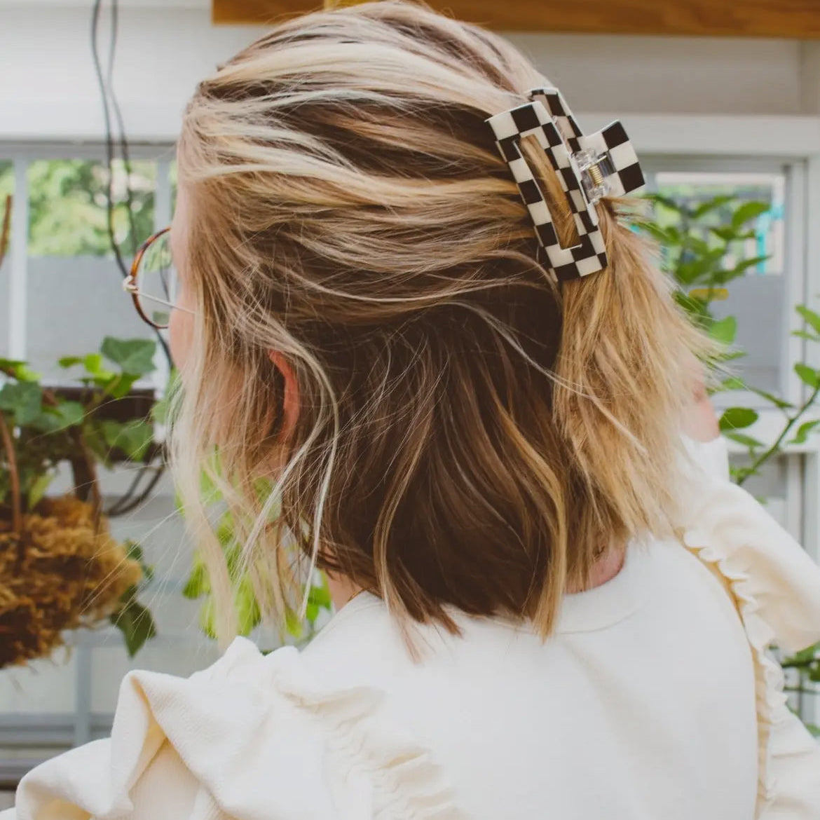 Checkered Hair Claw