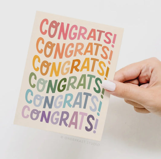 Congrats Waxy Type Greeting Card