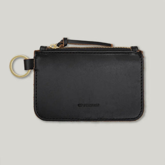 Leather Zip Wallet Keychain Pouch