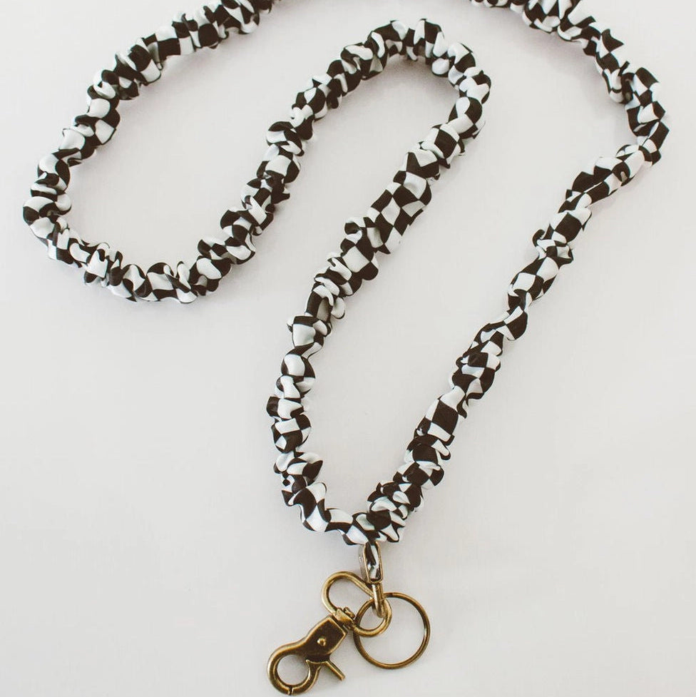 Black Checkerboard Lanyard