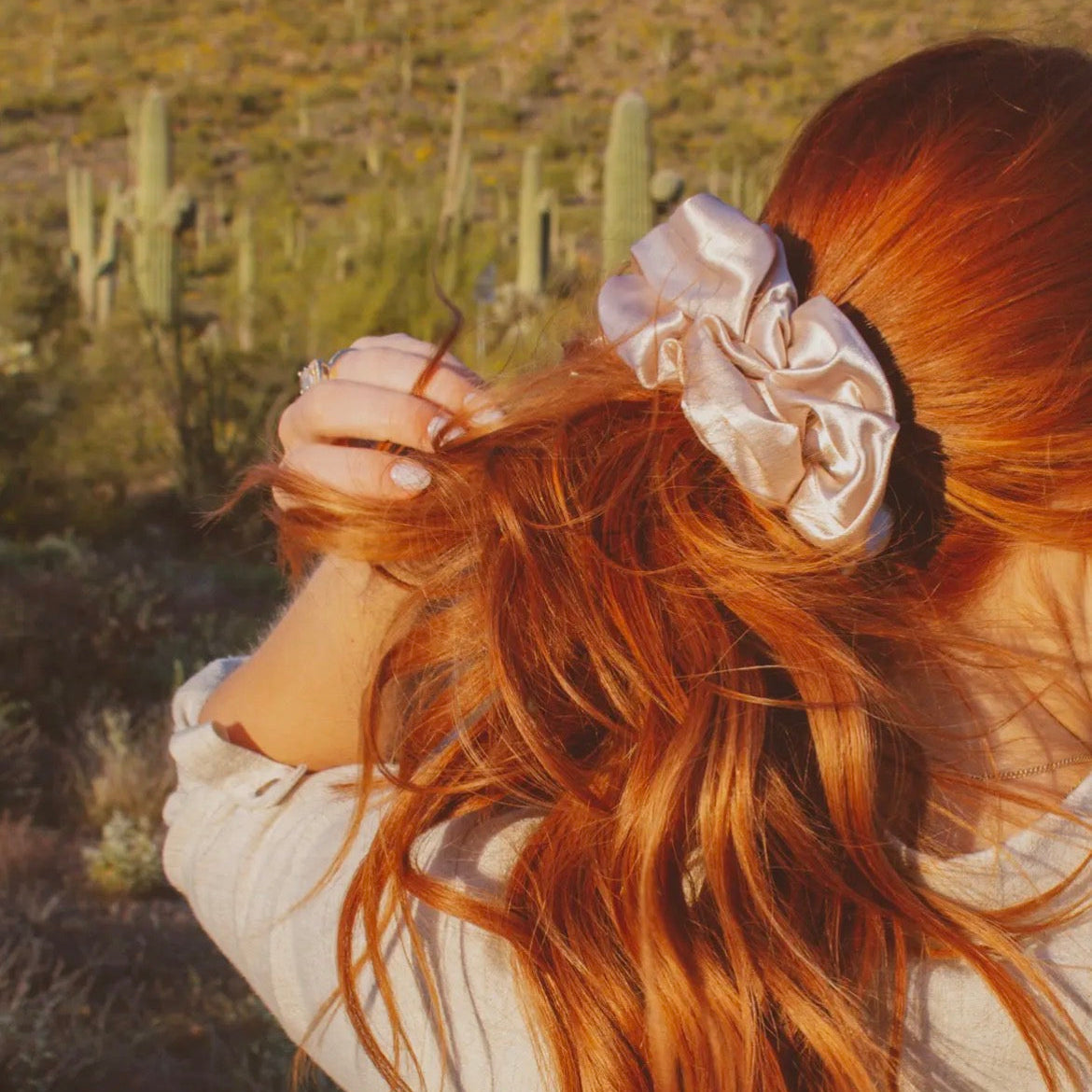 Latte XL Satin Scrunchie