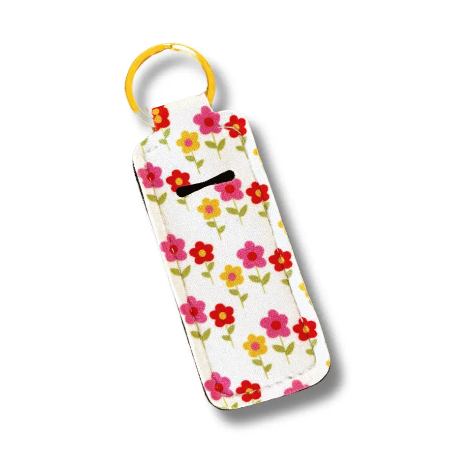 Lip Balm Keychain Holder - Daisy Floral