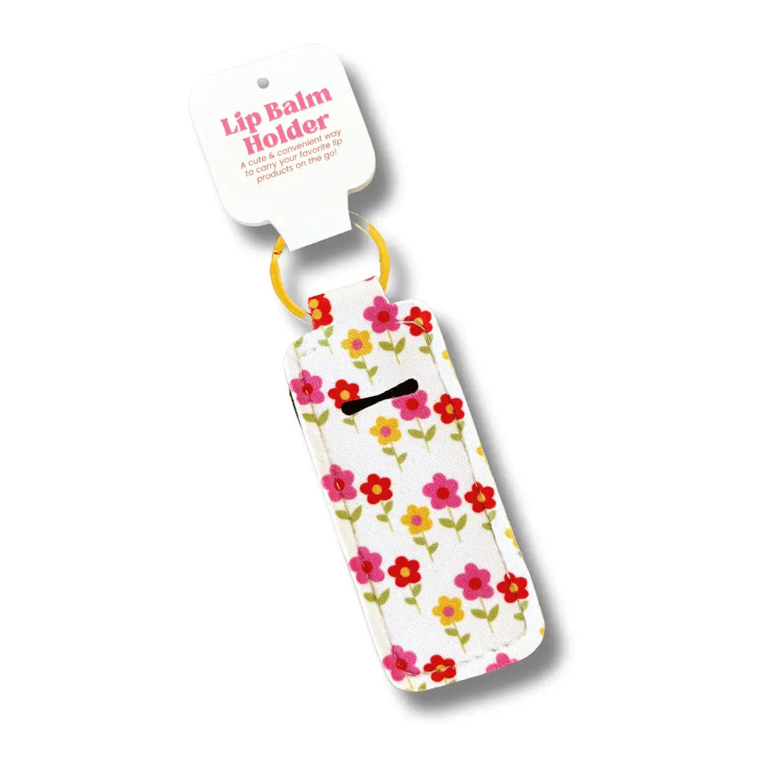 Lip Balm Keychain Holder - Daisy Floral