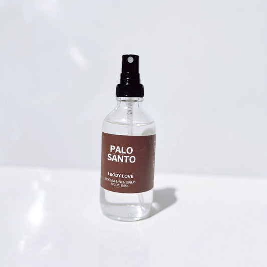 Clear room spray Palo Santo on a white background