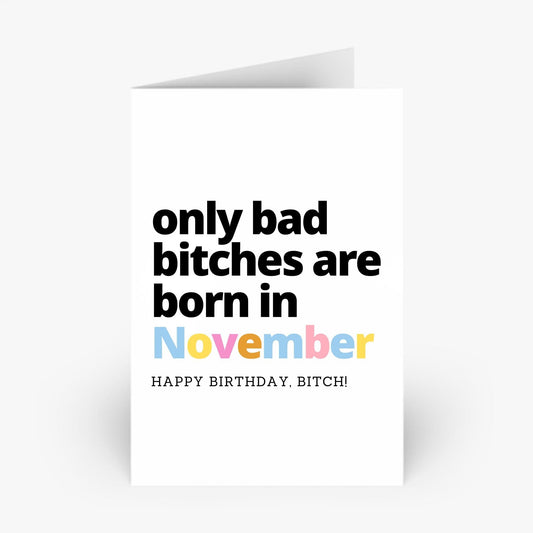 I Body Love Gift Card November Birthday Card